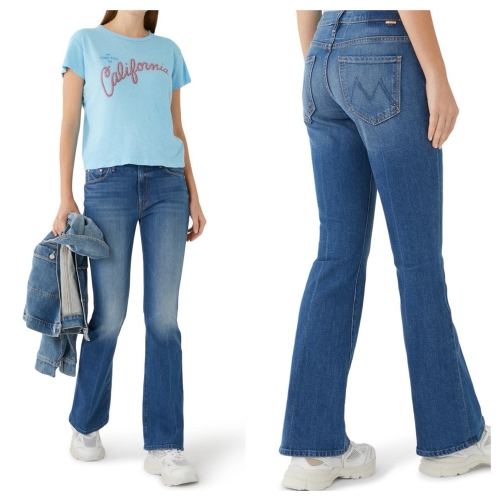 NWT MOTHER SUPERIOR The Weekender Flare Jeans in Classic Blue